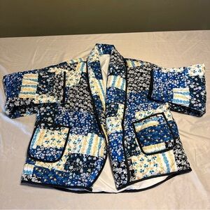 Floral Blue light weight jacket  size medium